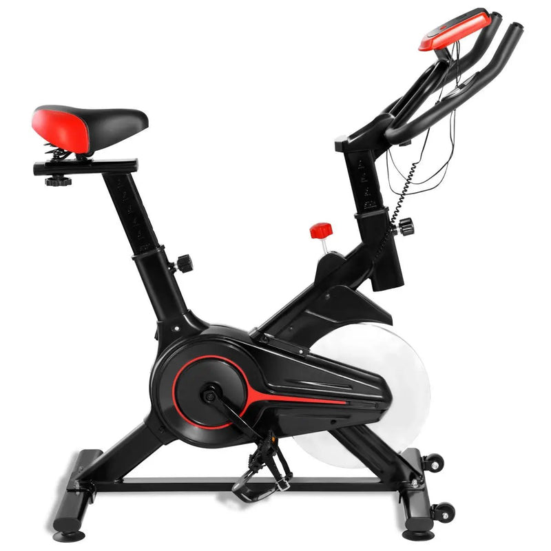 Indoor Exercise Bike Belt Driven Stationary Bike with Pulse Sensor & Phone Holder by DirectDeals