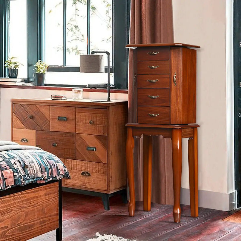 Standing Jewelry Box with 4 Drawers and 2 Side Doors by DirectDeals