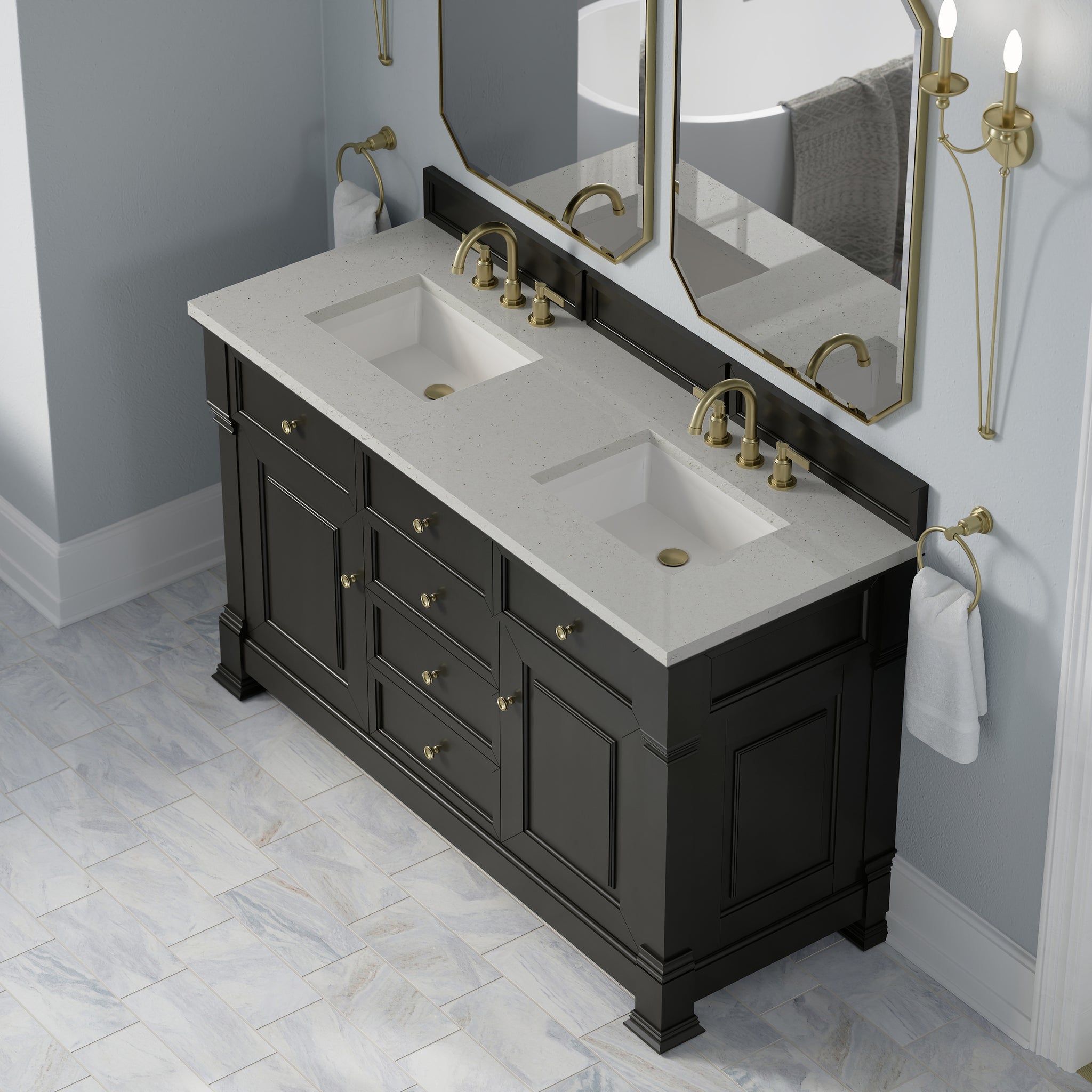 James Martin Brookfield 60" Double Bathroom Vanity, Black Onyx, view 22