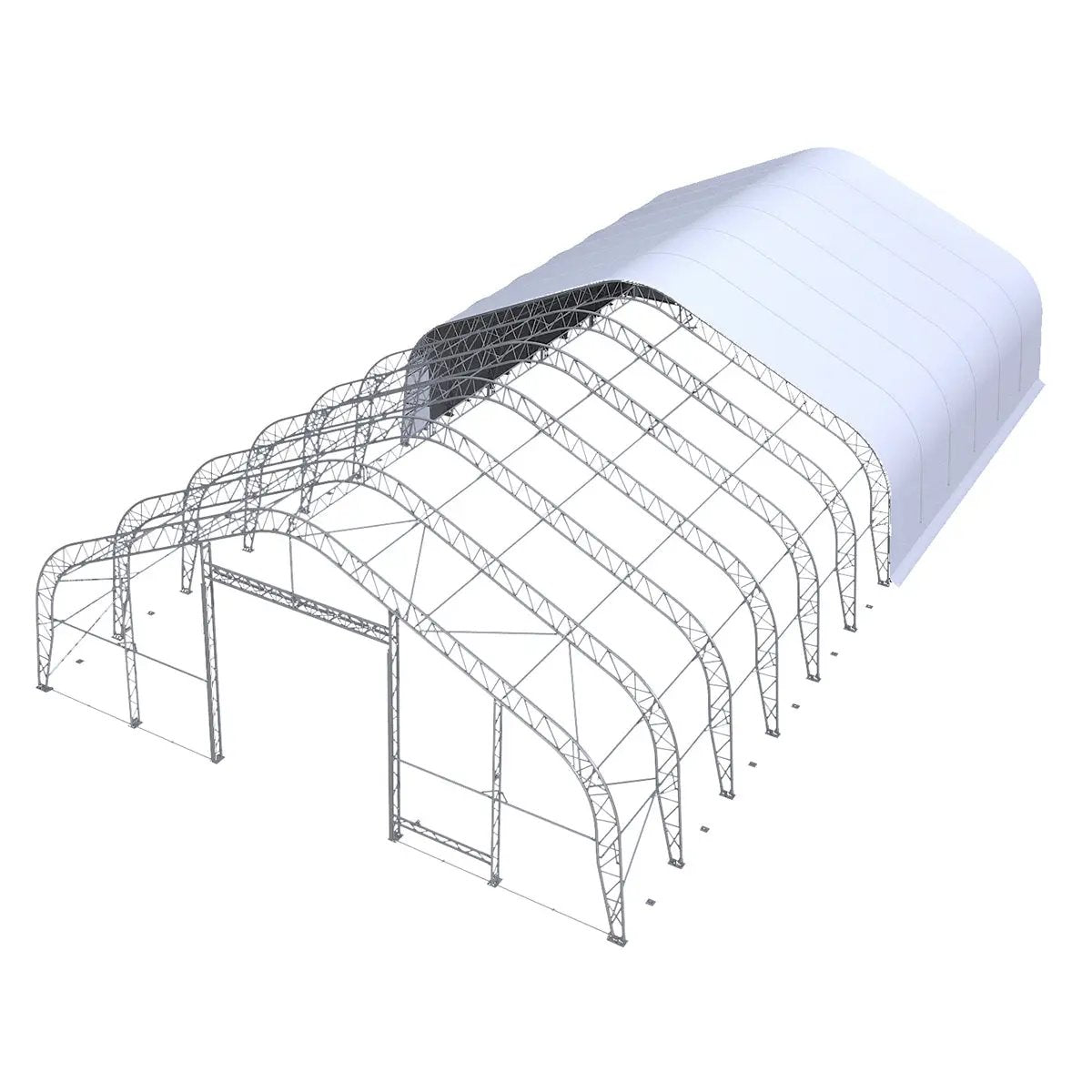 W60'xL120'xH27' Double Truss Storage Shelter, Reinforced Series by Chery Industrial