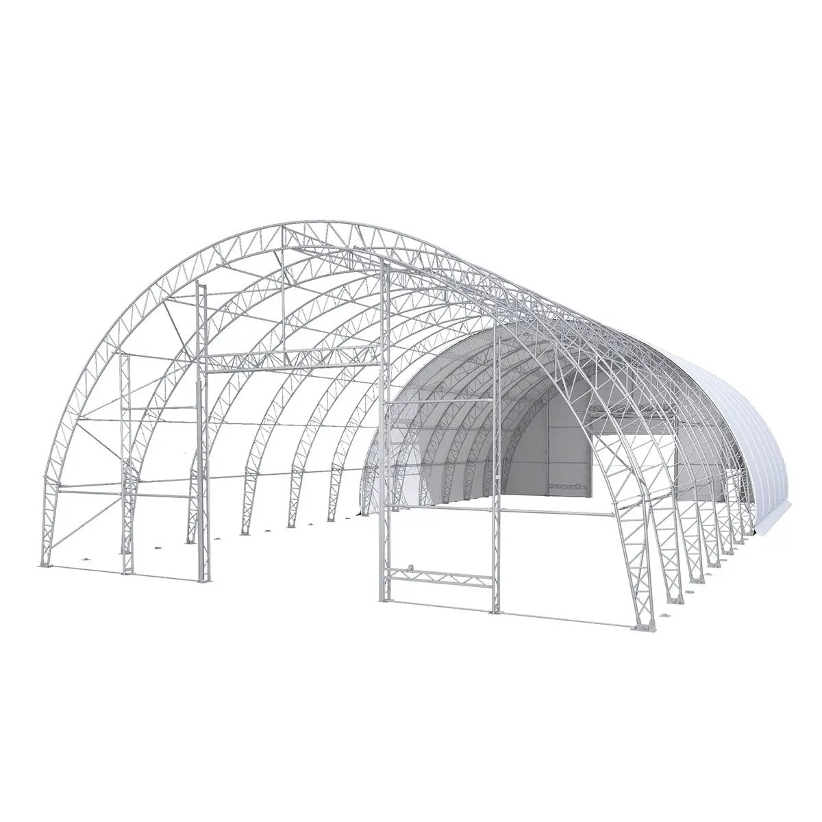 W60'xL120'xH30' Double Truss Storage Shelter, Reinforced Series by Chery Industrial