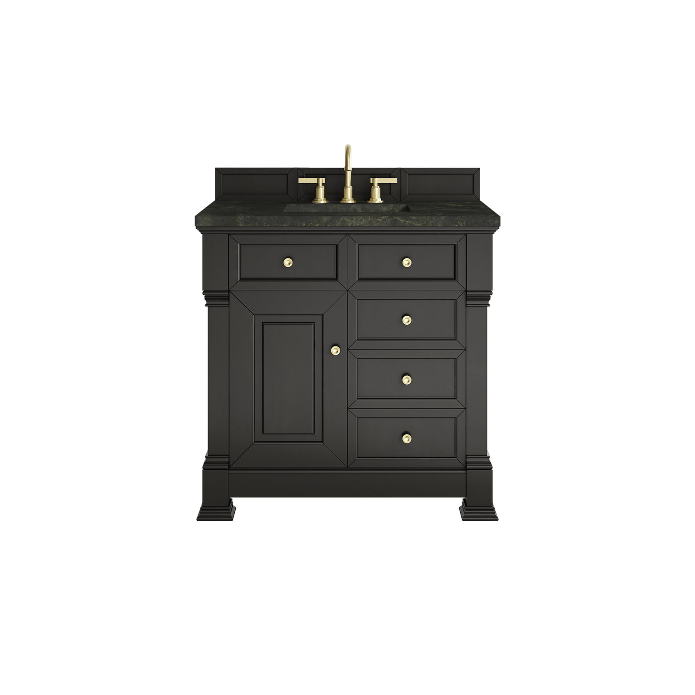 James Martin Brookfield 36" Single Bathroom Vanity, Black Onyx with Phantome countertop