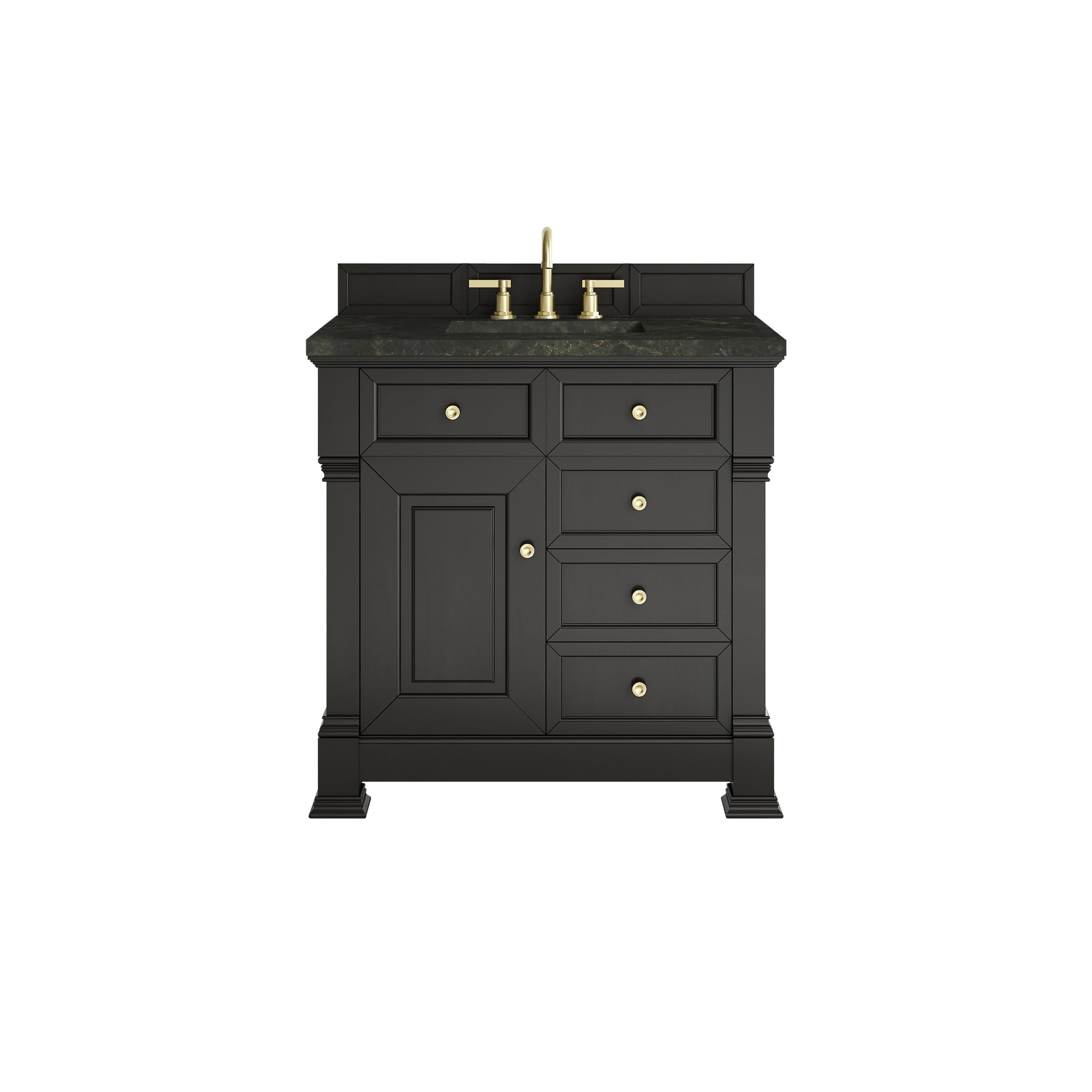 James Martin Brookfield 36" Single Bathroom Vanity, Black Onyx with Phantome countertop