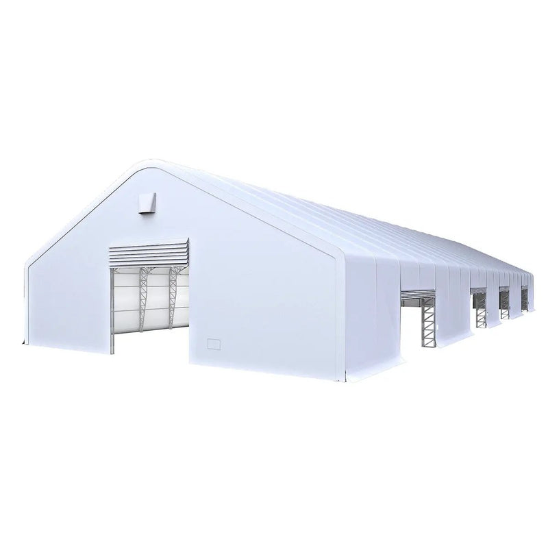 W70'xL200'xH32' Double Truss Storage Shelter, Reinforced Series with 4 Side Doors by Chery Industrial