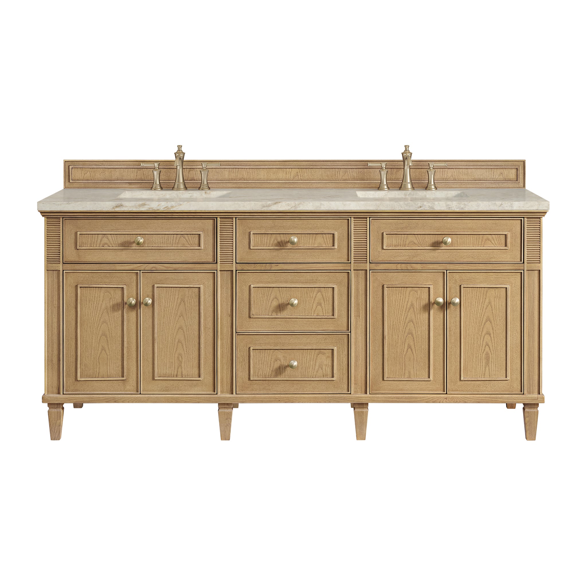 James Martin Lorelai 72" Double Bathroom Vanity, Light Natural Oak with Tajnar countertop