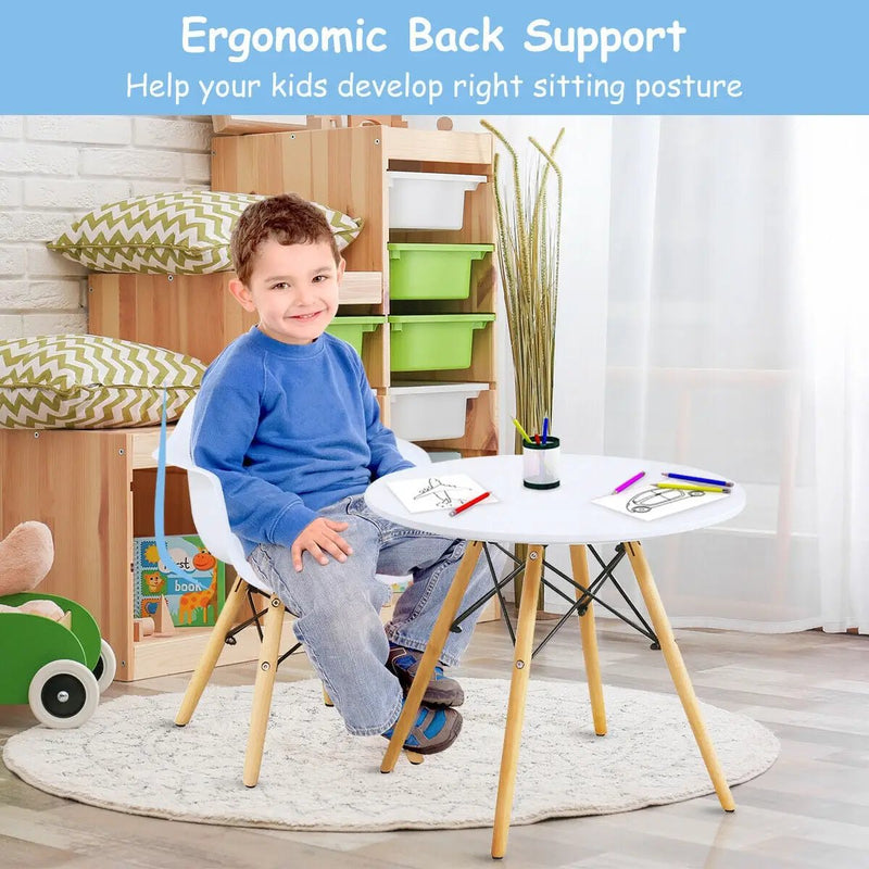 3 Pieces Kid's Modern Round Table Chair Set by DirectDeals