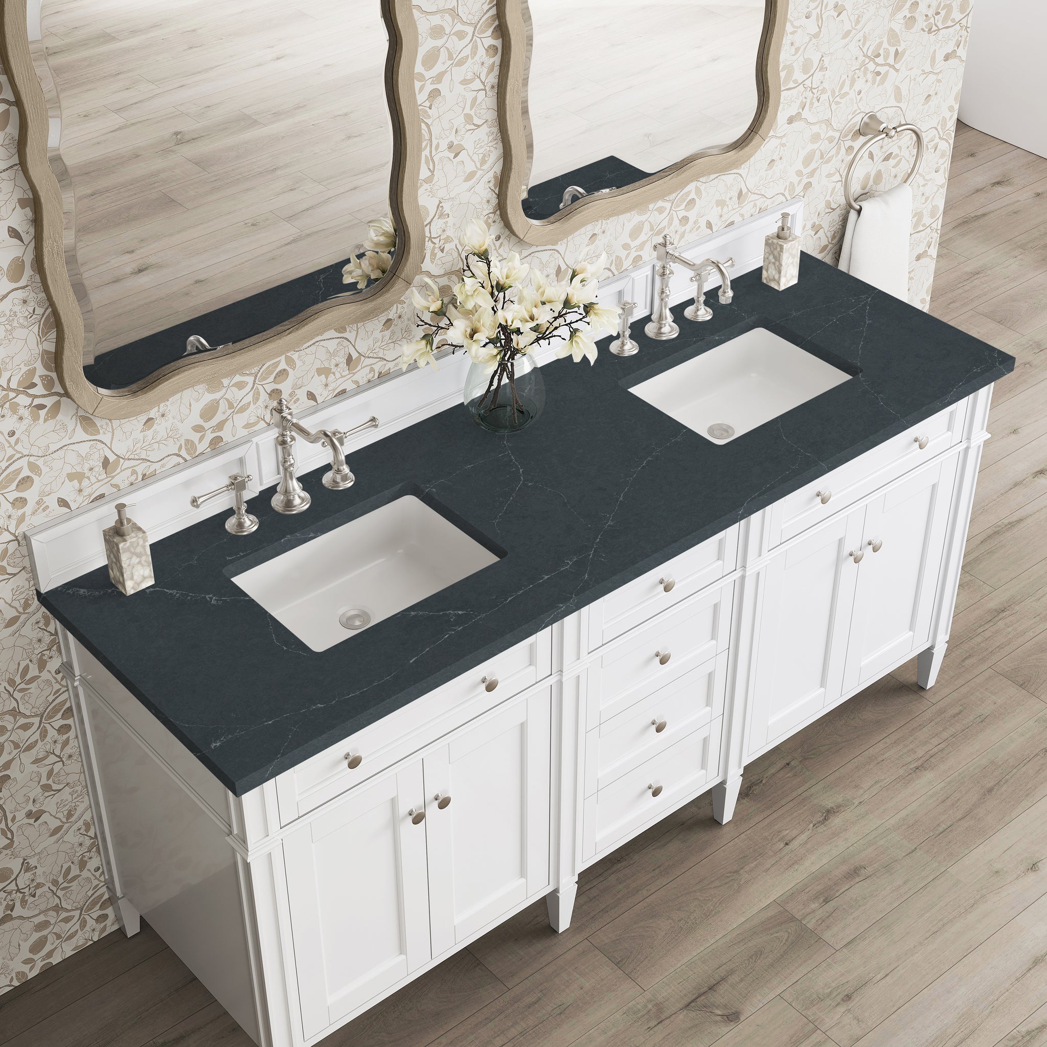 James Martin Brittany 72" Double Bathroom Vanity, Bright White, view 35