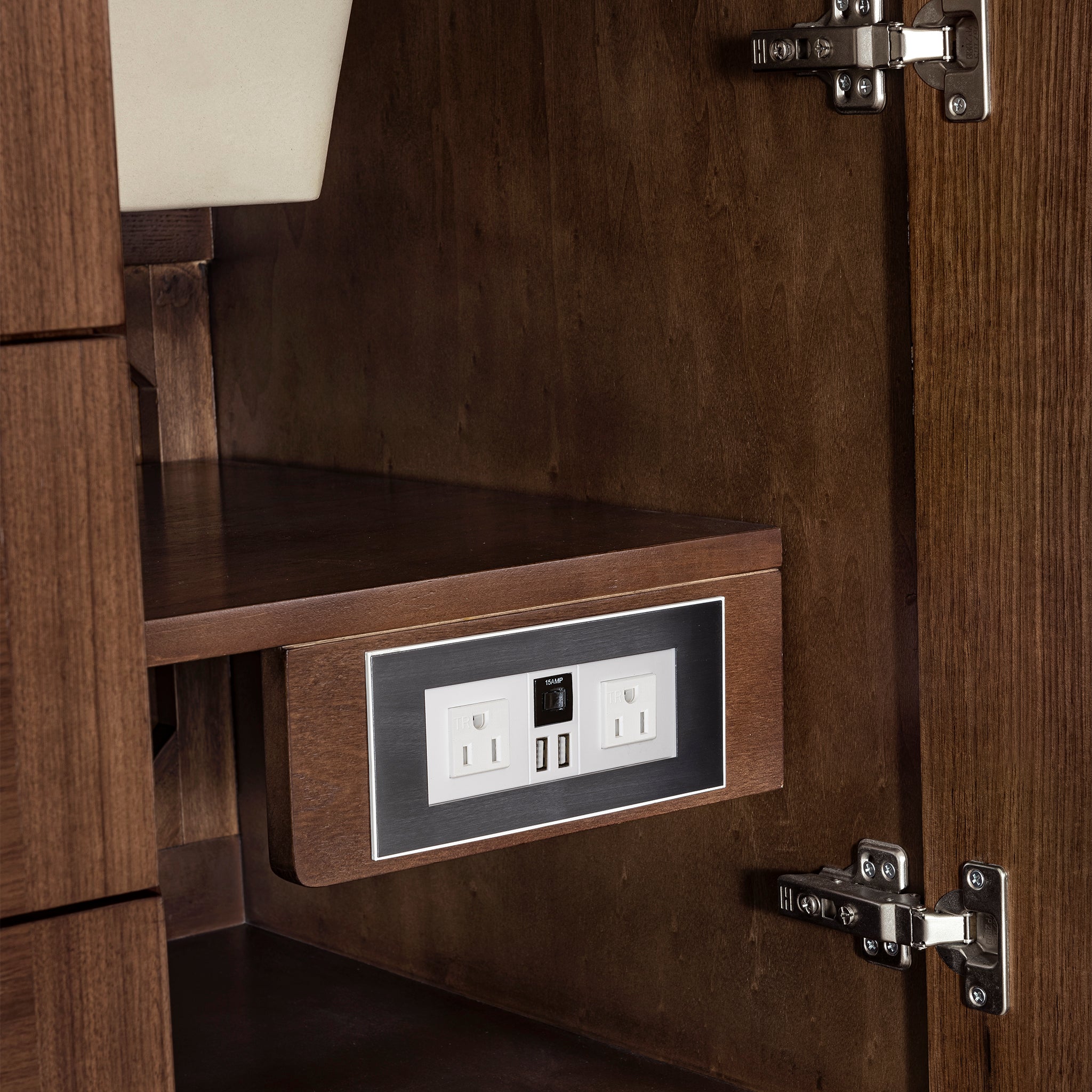 James Martin Amberly 60" Dual Mount Single Bathroom Vanity, Mid-Century Walnut, view 27
