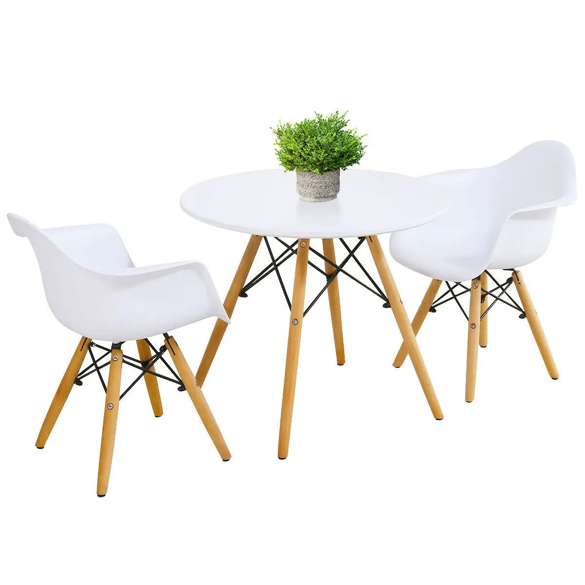 3 Pieces Kid's Modern Round Table Chair Set by DirectDeals
