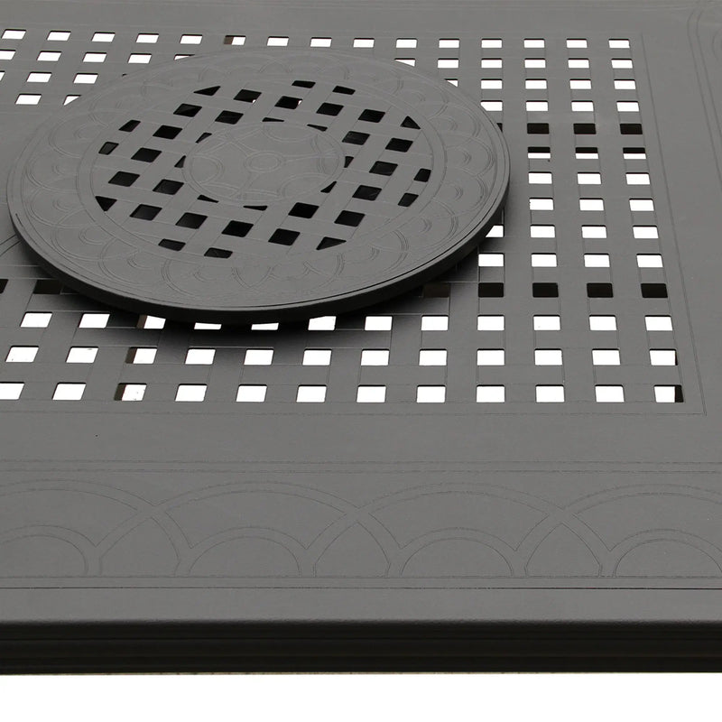 Aluminum Black 84-in Rectangle Large Patio Dining Table, Lazy Susans by Sharicks