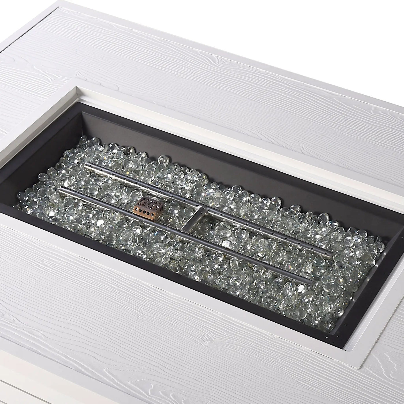 Aluminum 48-in Rectangular Propane Fire Table, Beads, Covers and Lid by Sharicks
