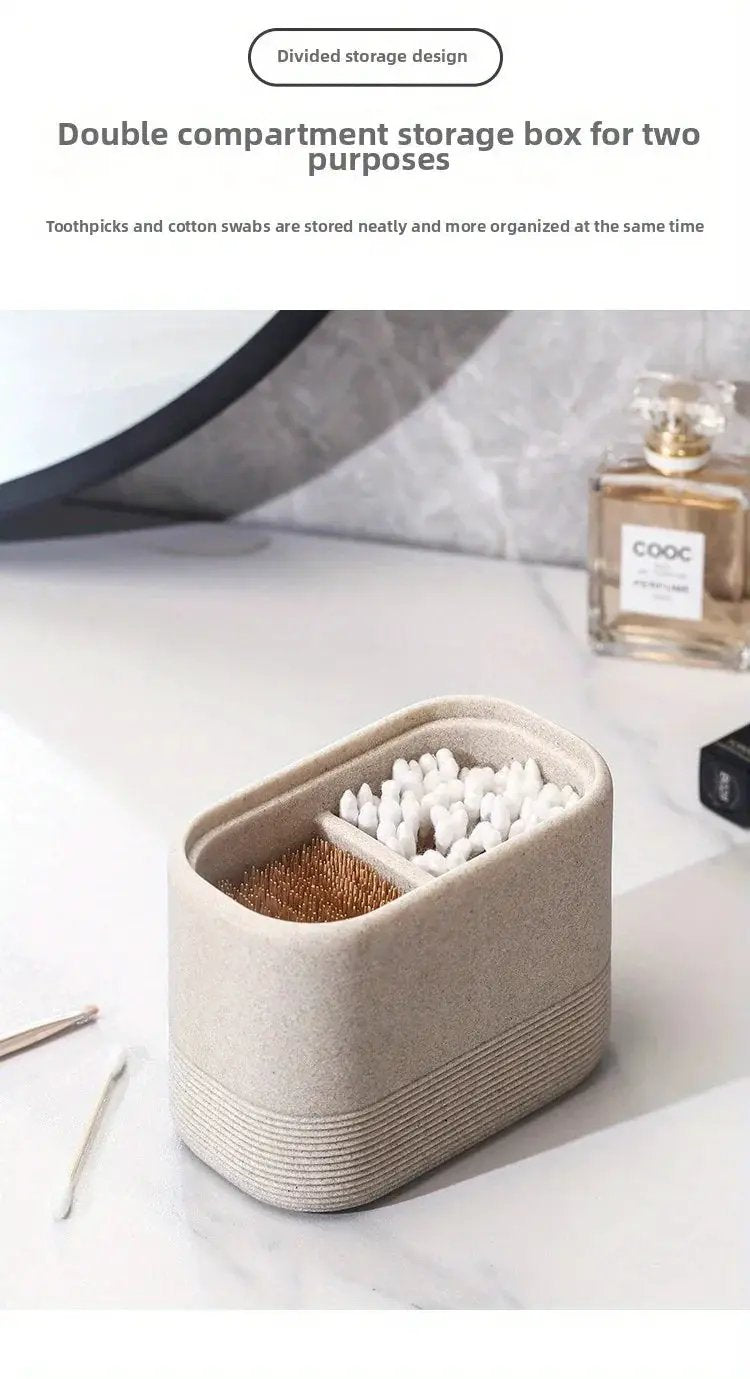 Wabi-Sabi Minimalist Japanese Bathroom Organizer - Elegant Dustproof Storage Box with Lid, Swab Case - Dust-Proof Lid, Compact Vanity Organizer for Bathroom, Living Room, Office - Ideal Christmas Gift for Women, Men, Friends by House Of Avana