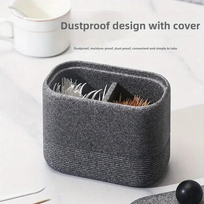 Wabi-Sabi Minimalist Japanese Bathroom Organizer - Elegant Dustproof Storage Box with Lid, Swab Case - Dust-Proof Lid, Compact Vanity Organizer for Bathroom, Living Room, Office - Ideal Christmas Gift for Women, Men, Friends by House Of Avana