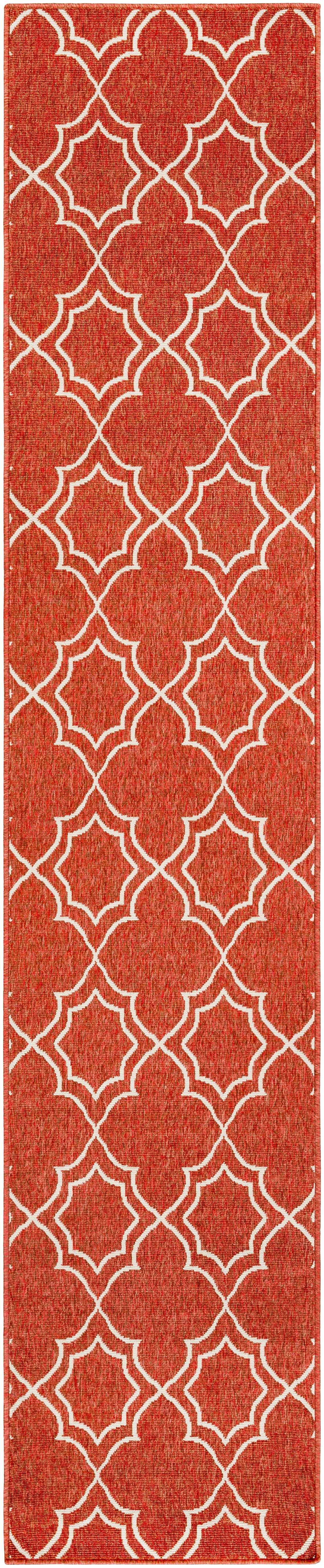 Unique Rust Red Lattice Trellis Outdoor Rug - Clearance, photo 14 of 14