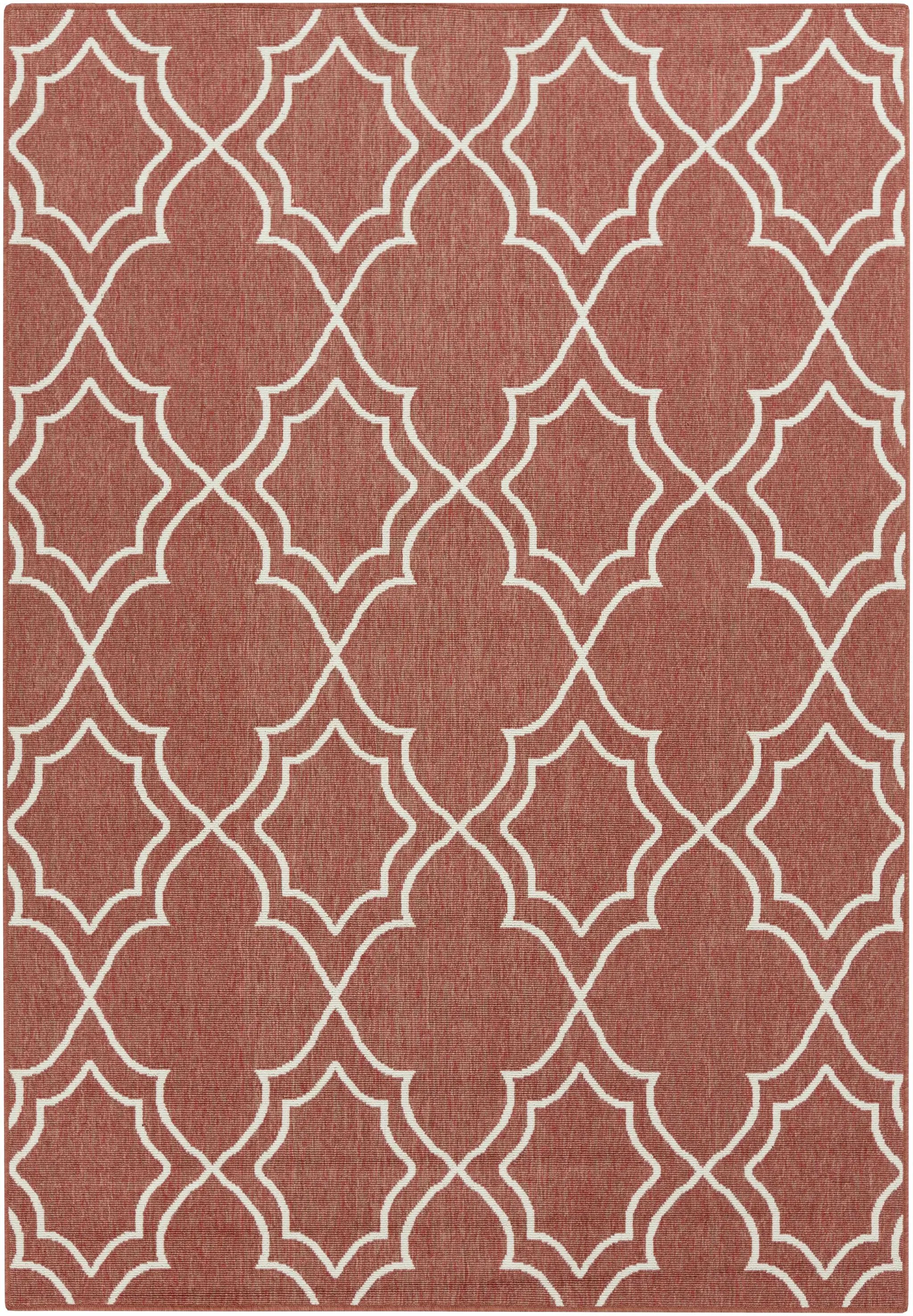 Unique Rust Red Lattice Trellis Outdoor Rug - Clearance by Boutique Rugs