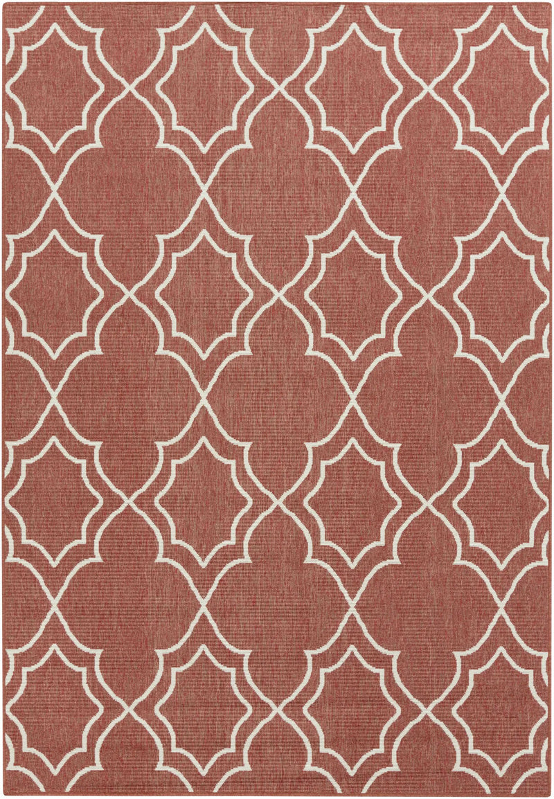 Unique Rust Red Lattice Trellis Outdoor Rug - Clearance by Boutique Rugs