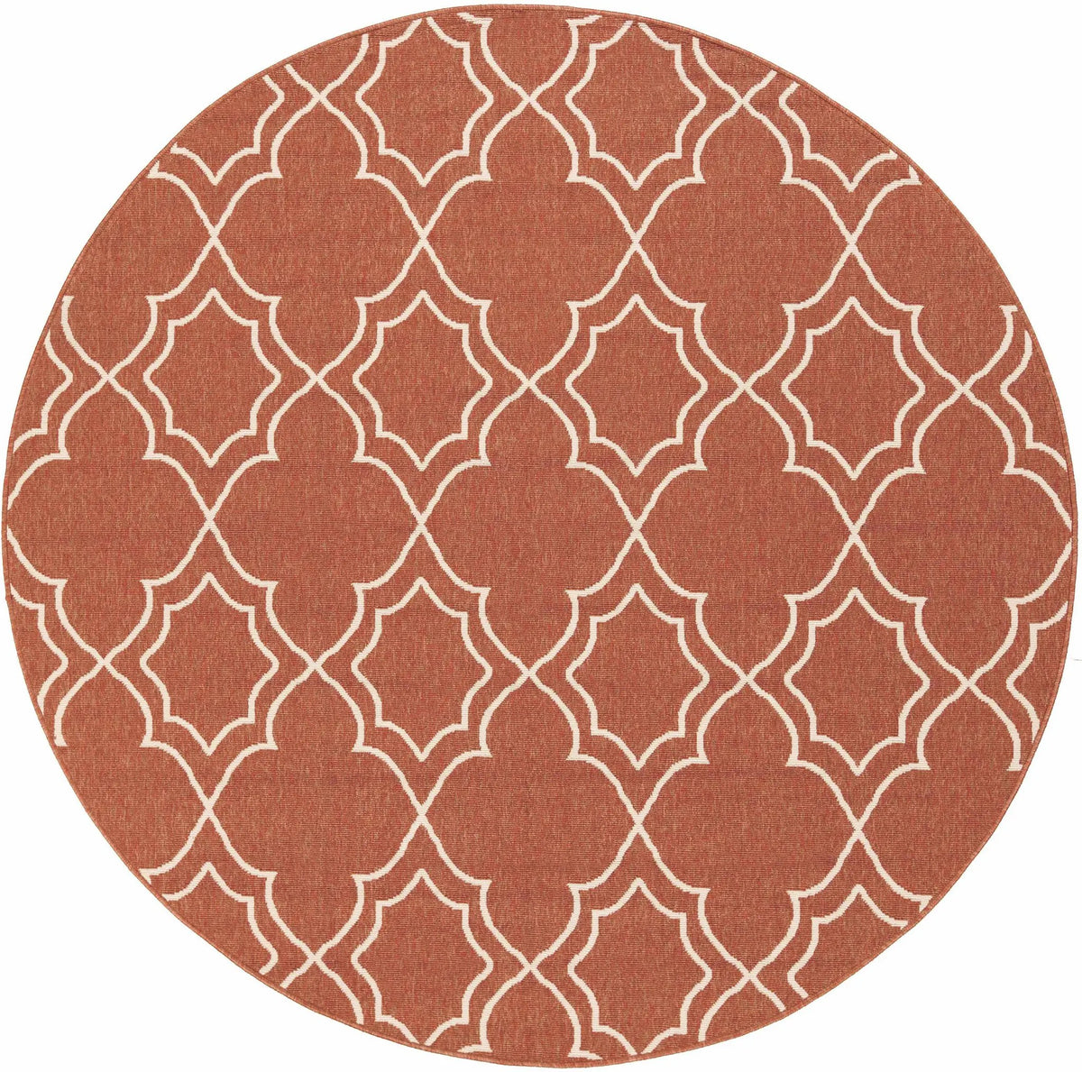 Unique Rust Red Lattice Trellis Outdoor Rug - Clearance, photo 4 of 14