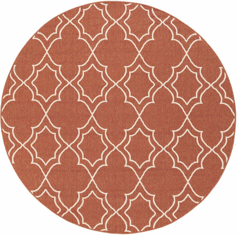 Unique Rust Red Lattice Trellis Outdoor Rug - Clearance by Boutique Rugs
