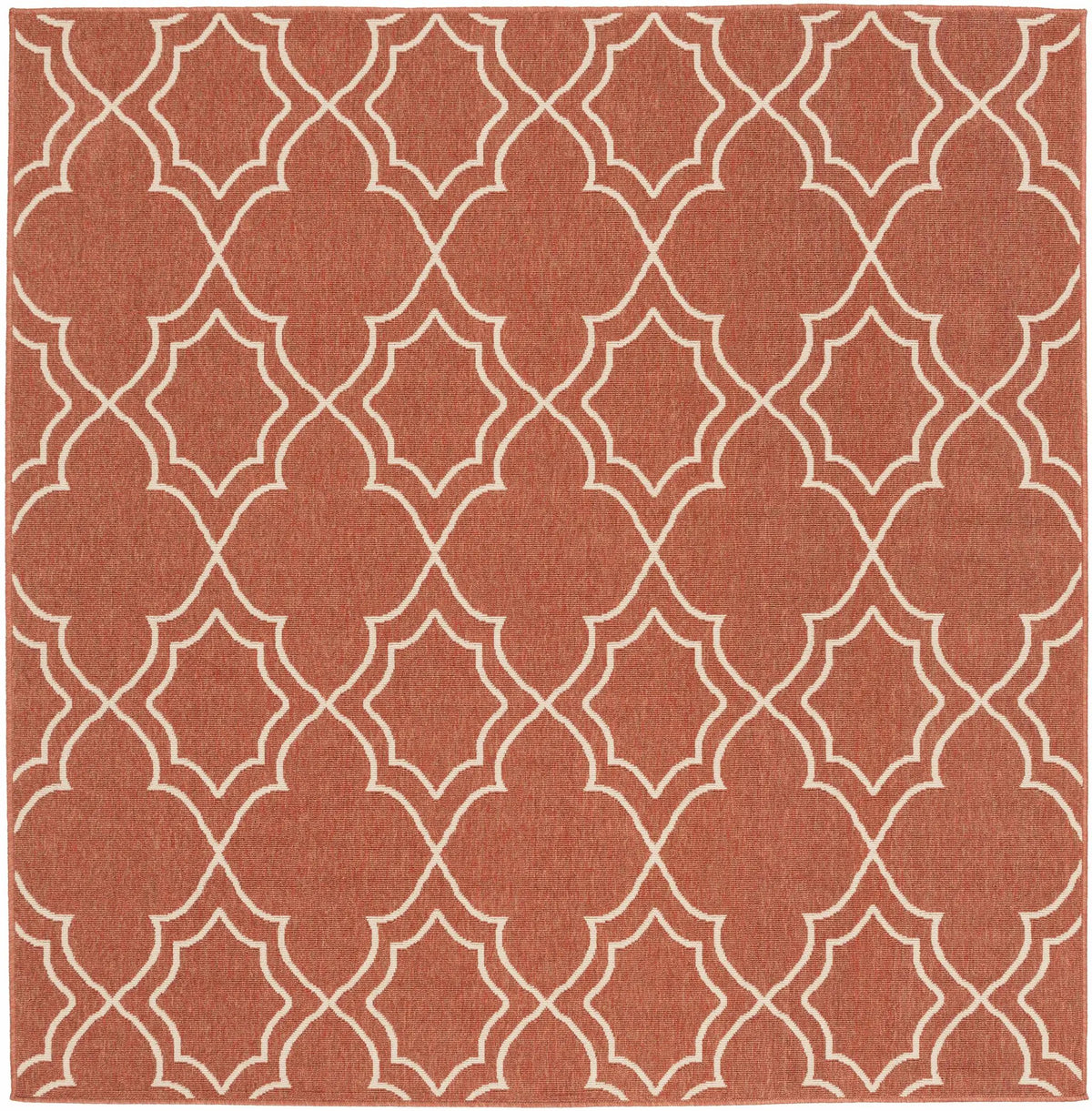 Unique Rust Red Lattice Trellis Outdoor Rug - Clearance, photo 3 of 14