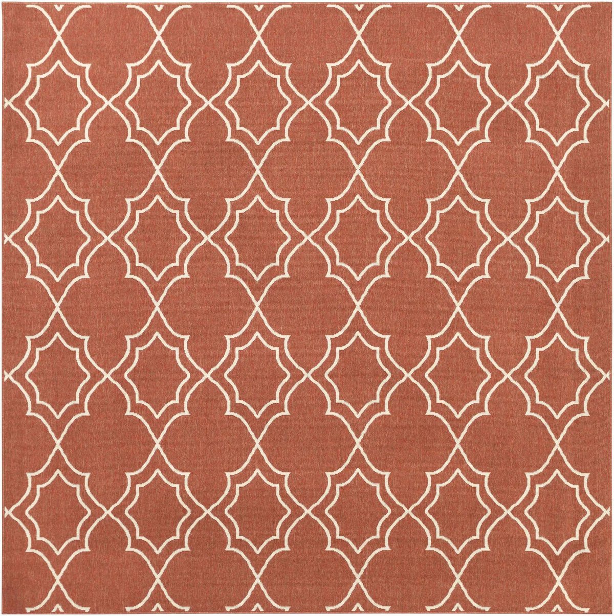 Unique Rust Red Lattice Trellis Outdoor Rug - Clearance, photo 9 of 14