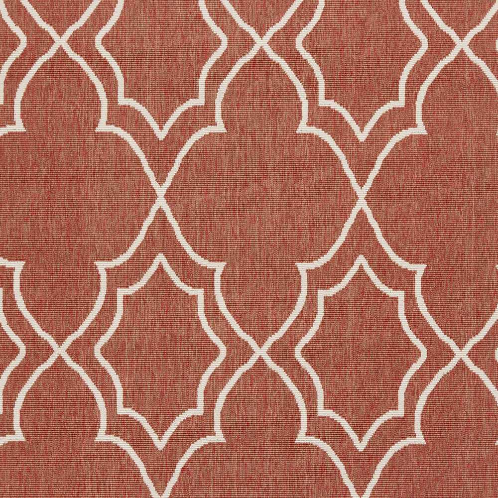 Unique Rust Red Lattice Trellis Outdoor Rug - Clearance, sample swatch