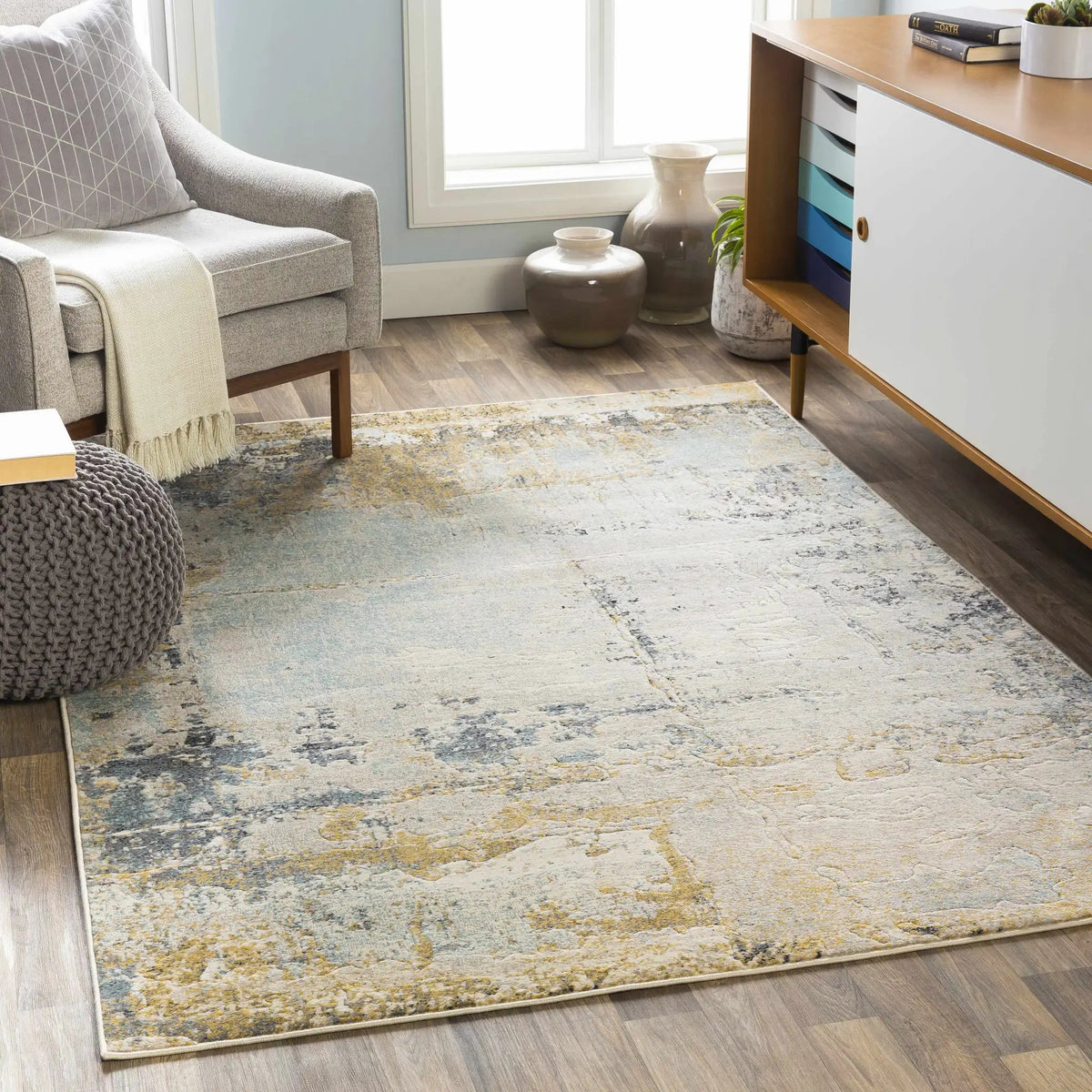 Waleska Neutral Area Carpet Area Rug - Clearance, installed in a room
