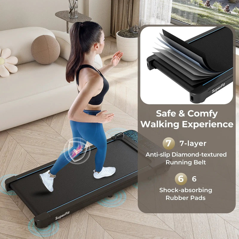 Walking Pad with 300 lbs Weight Capacity and Remote Control for Home-Black by DirectDeals