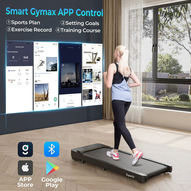 Walking Pad with 300 lbs Weight Capacity and Remote Control for Home-Black by DirectDeals