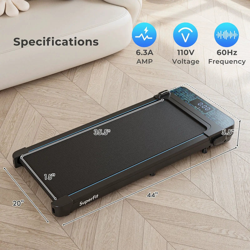 Walking Pad with 300 lbs Weight Capacity and Remote Control for Home-Black by DirectDeals