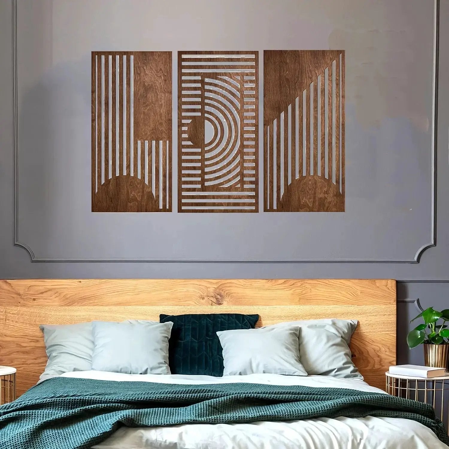 Wall Art - Abstract Geometric Wood by House Of Avana