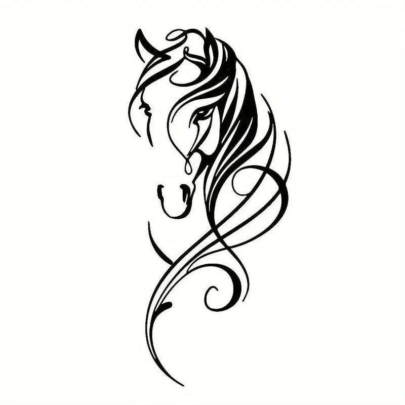 Wall Art - Abstract Horse Black 12-Inch by House Of Avana