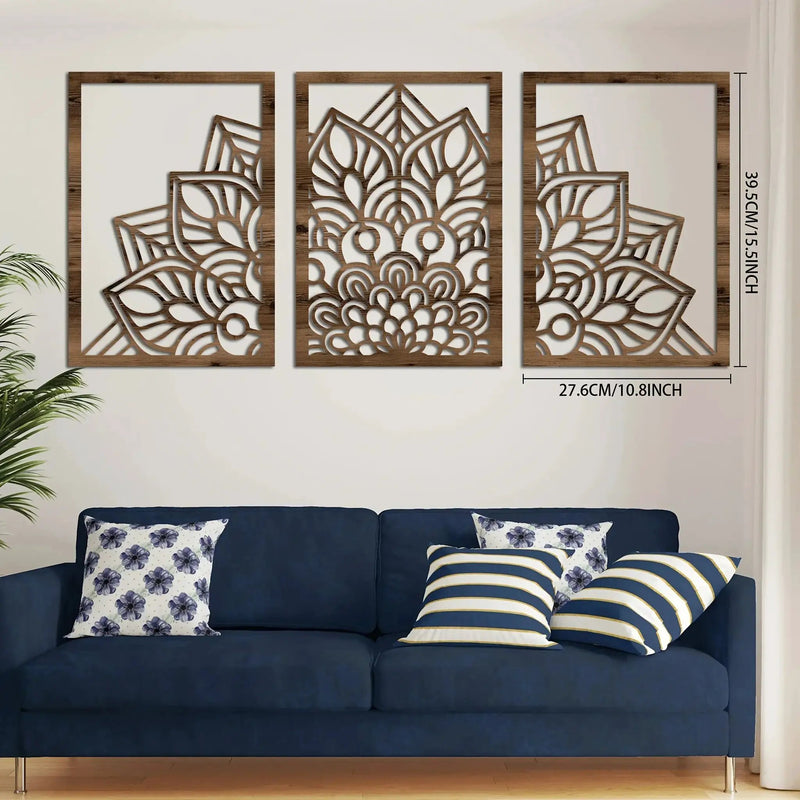 Wall Art - Brown Wood Mandala Panel by House Of Avana