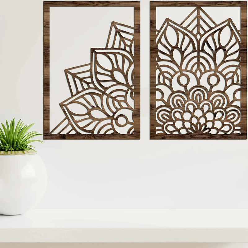 Wall Art - Brown Wood Mandala Panel by House Of Avana