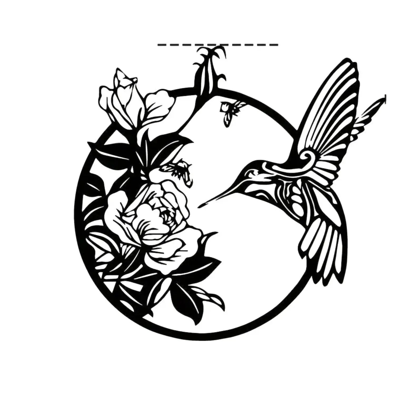 Wall Art - Circular Hummingbird Metal by House Of Avana