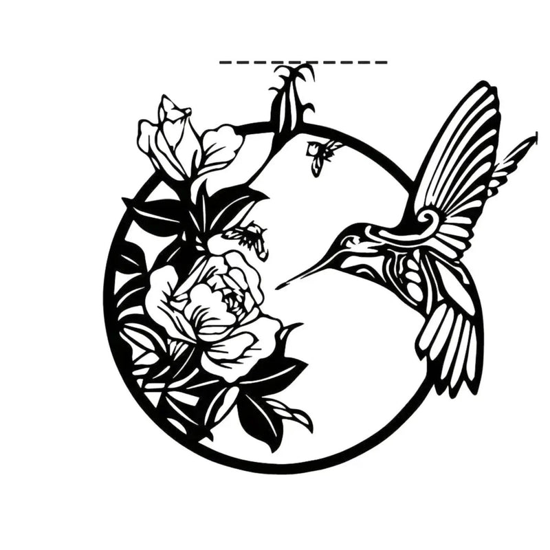 Wall Art - Circular Hummingbird Metal by House Of Avana