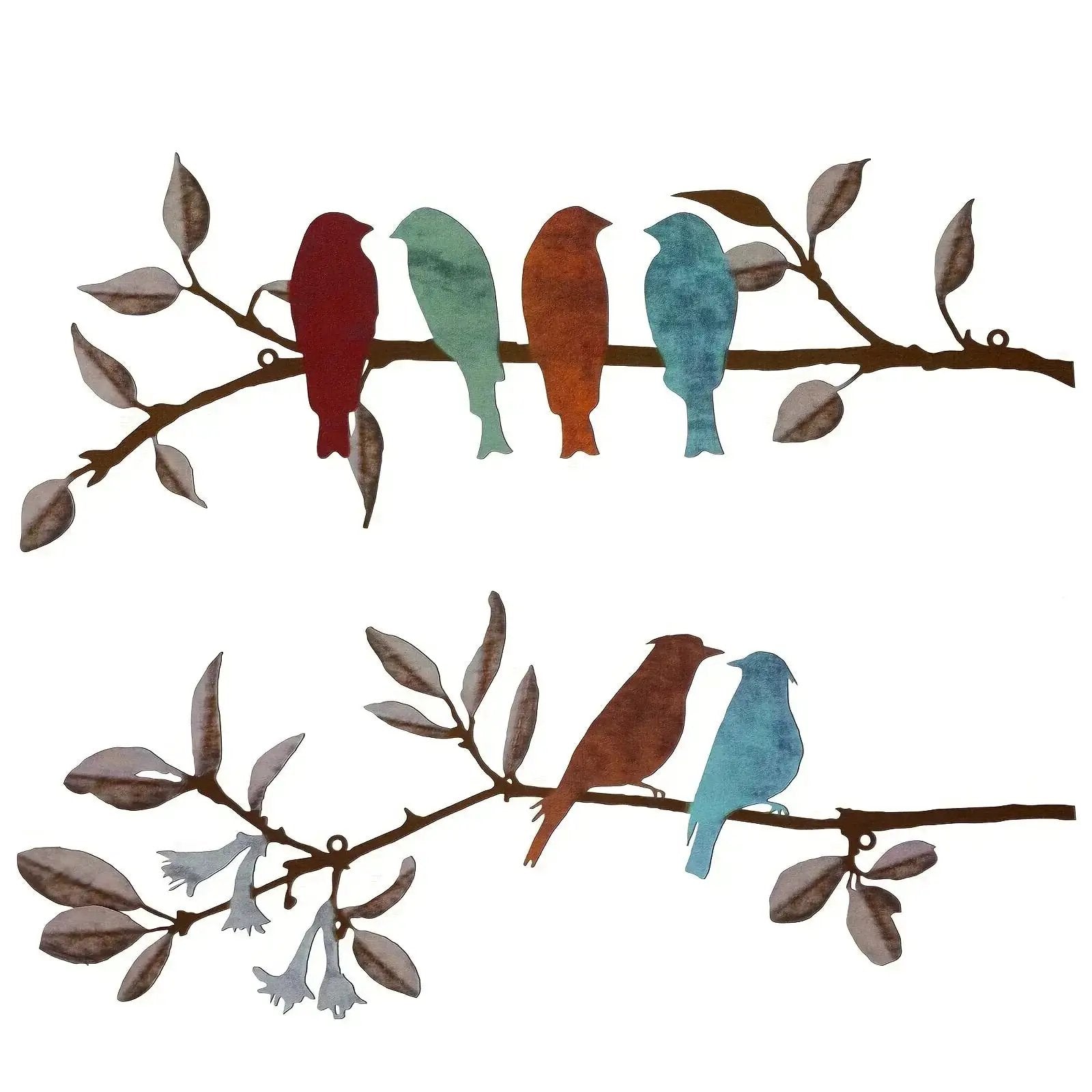 Wall Art - Colorful Metal Birds by House Of Avana