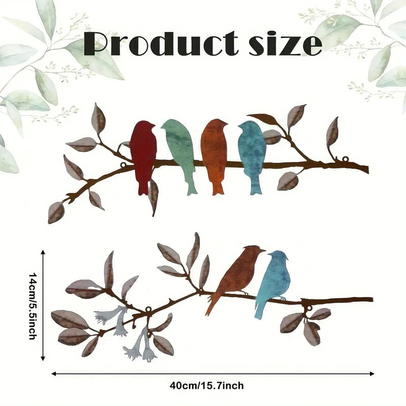 Wall Art - Colorful Metal Birds by House Of Avana