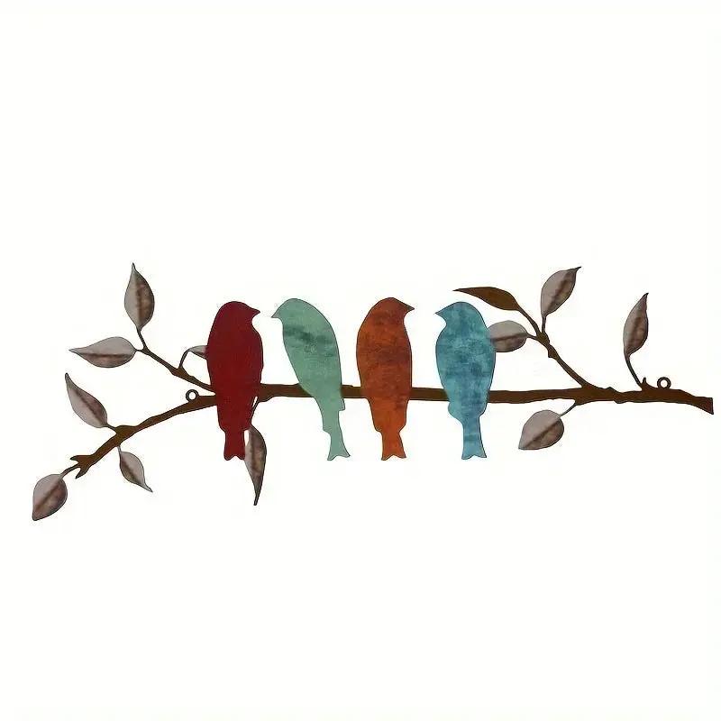 Wall Art - Colorful Metal Birds by House Of Avana