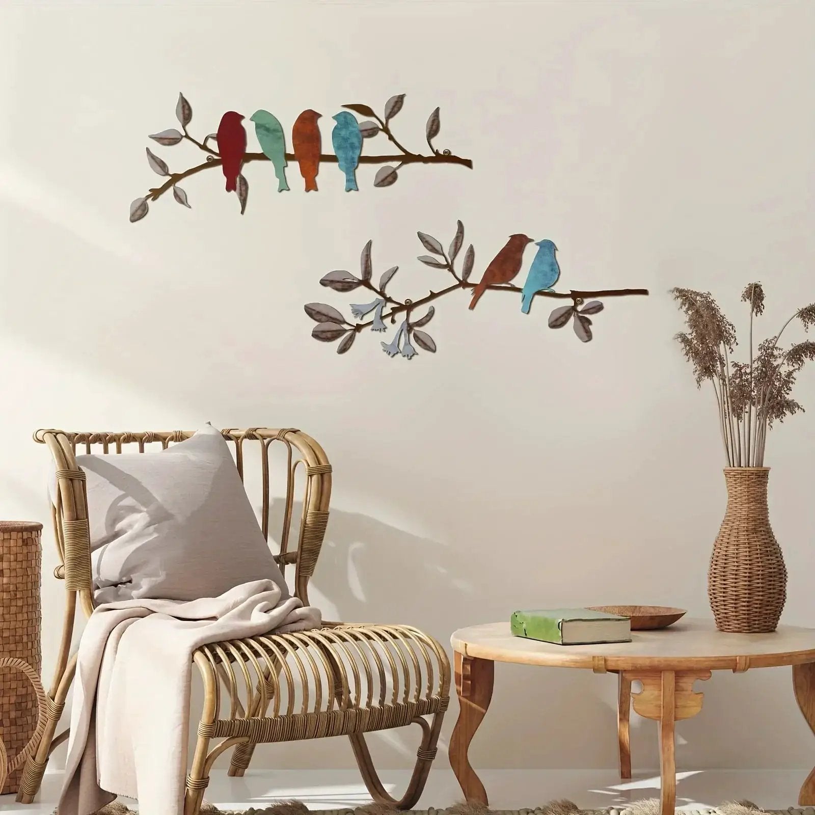 Wall Art - Colorful Metal Birds by House Of Avana