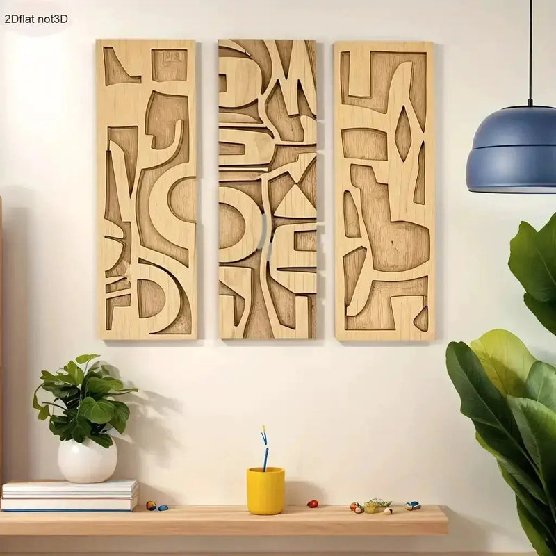 Wall Art - Geometric Wooden 3D by House Of Avana