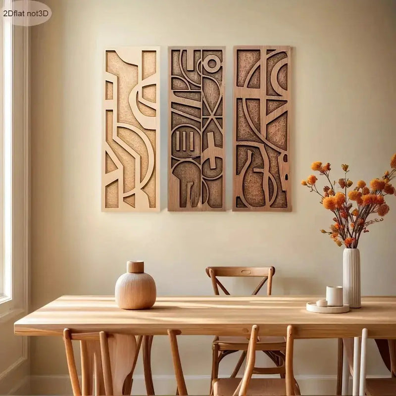 Wall Art - Geometric Wooden 3D by House Of Avana