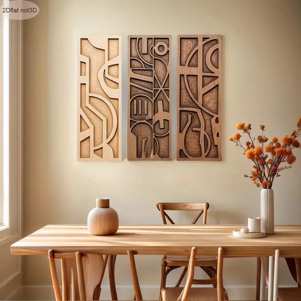 Wall Art - Geometric Wooden 3D by House Of Avana
