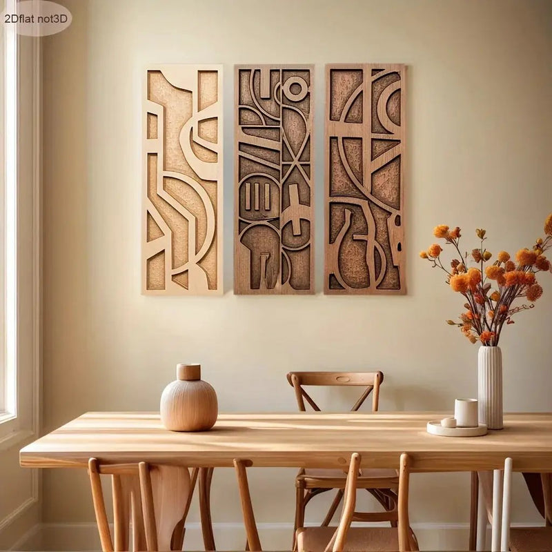 Wall Art - Geometric Wooden 3D by House Of Avana