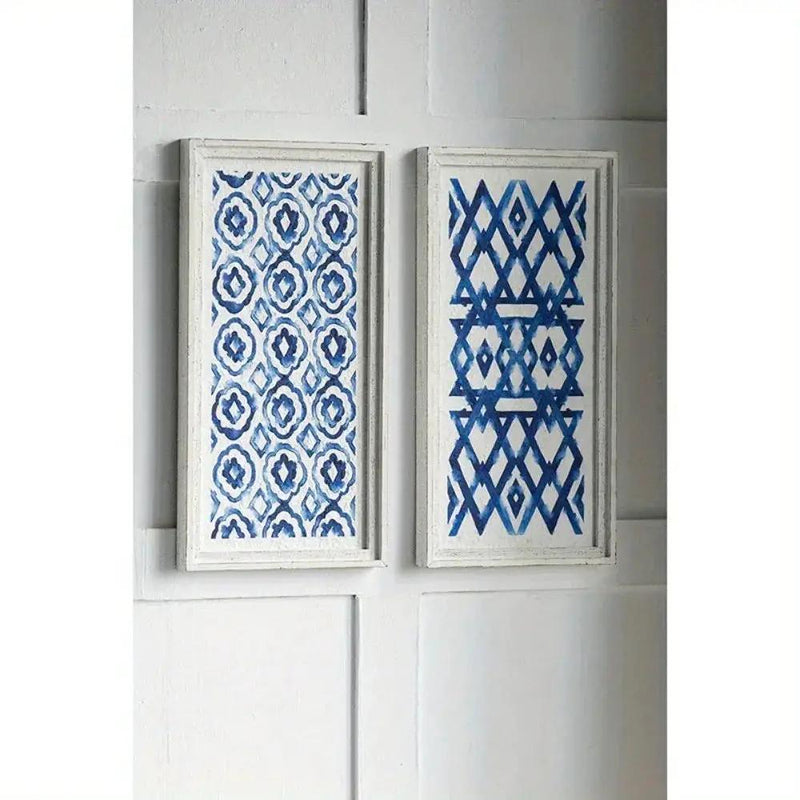Wall Art - Modern Blue White 12.5x24.5 by House Of Avana