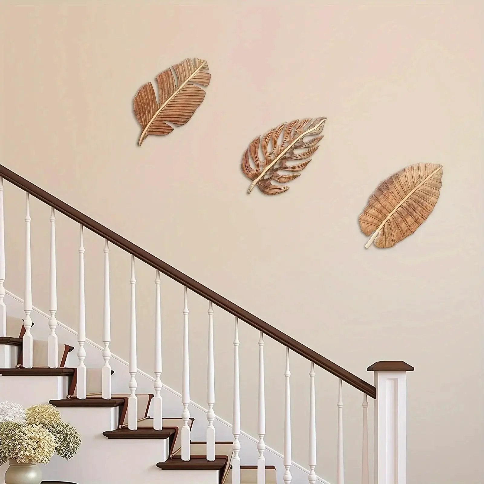 Wall Art - Rustic Mango Wood Leaf by House Of Avana
