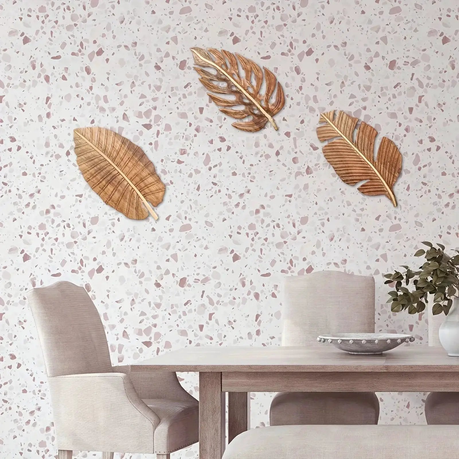 Wall Art - Rustic Mango Wood Leaf by House Of Avana