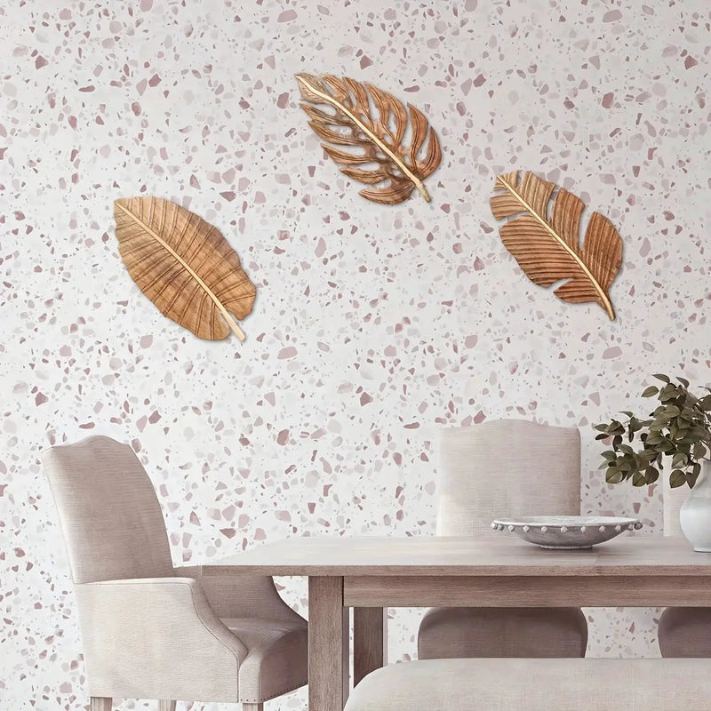 Wall Art - Rustic Mango Wood Leaf by House Of Avana