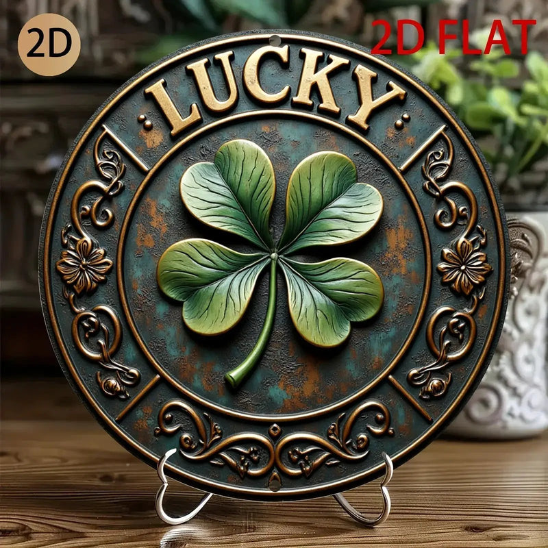 Wall Art - Vintage Metal Lucky Clover by House Of Avana