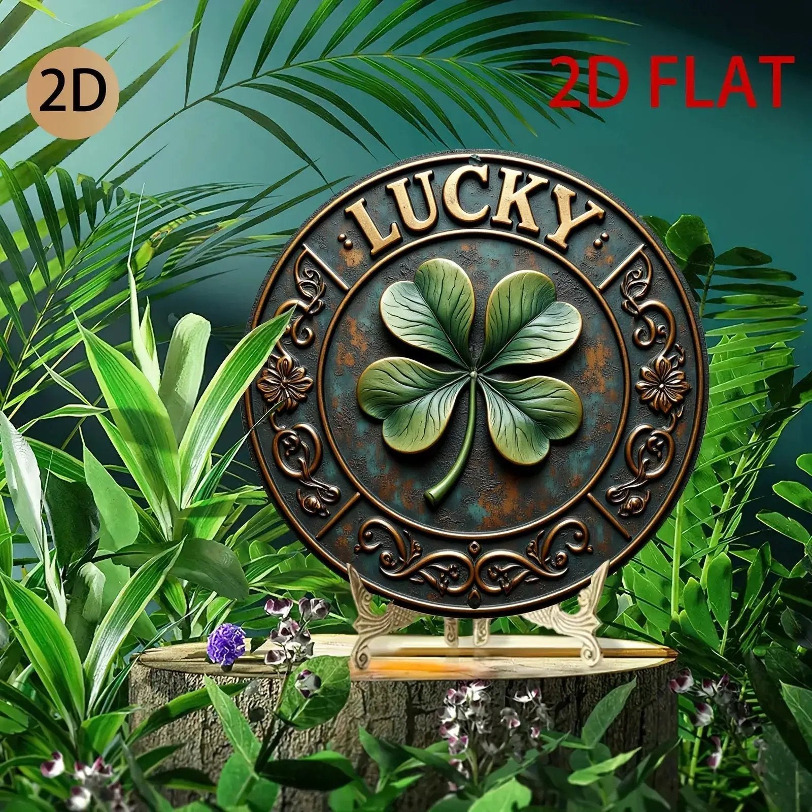 Wall Art - Vintage Metal Lucky Clover by House Of Avana