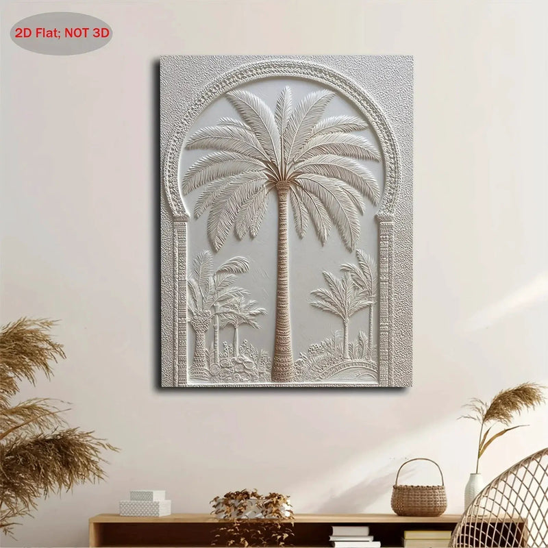 Wall Art - Vintage White Wood Palm Tree by House Of Avana
